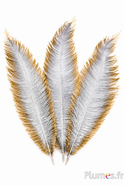 Struisvogel - 30-40 cm - zilver-goud